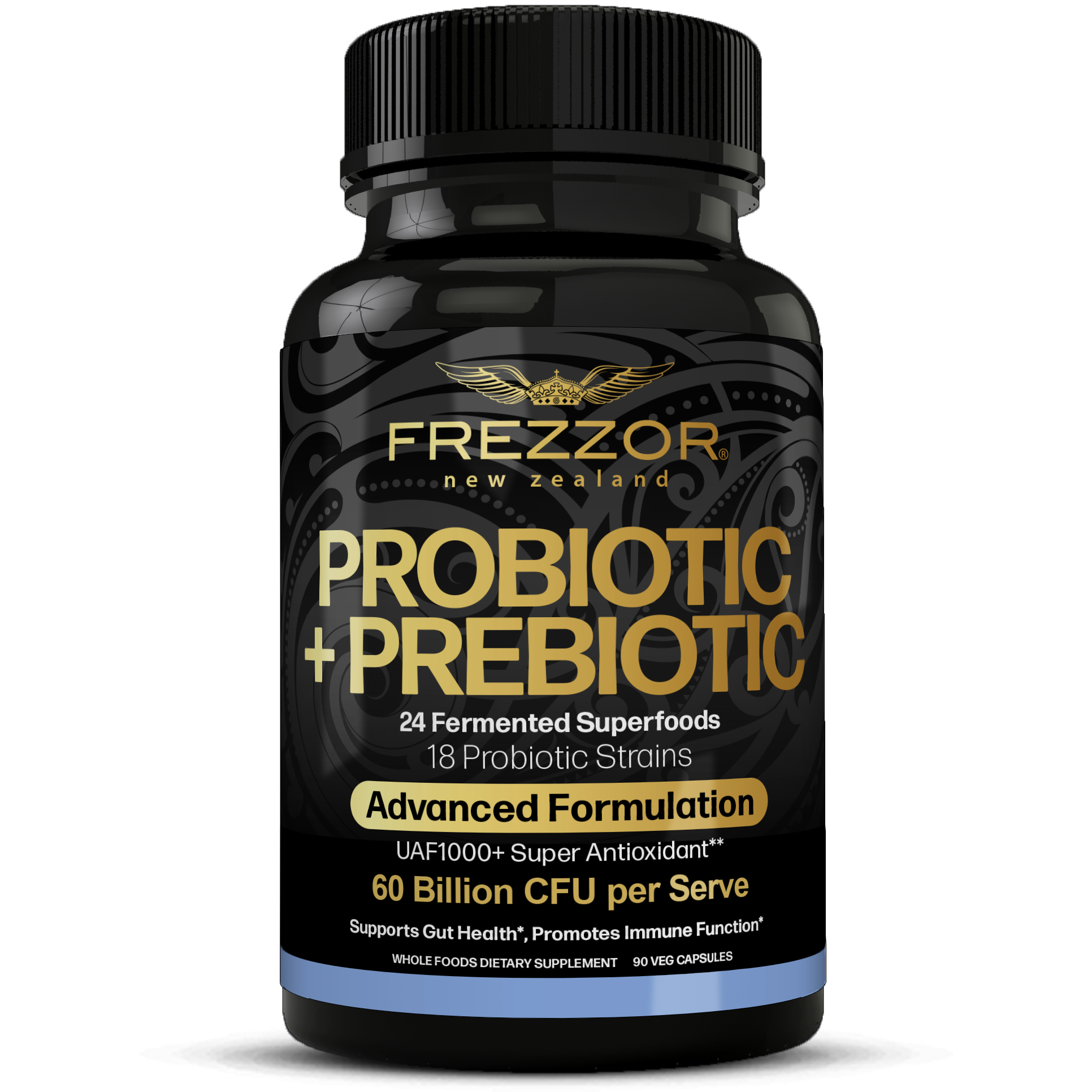 Probiotic +Prebiotic Capsules  FREZZOR Best probiotic prebiotic supplements | 18 Bacteria Strains | 60 Billion CFU