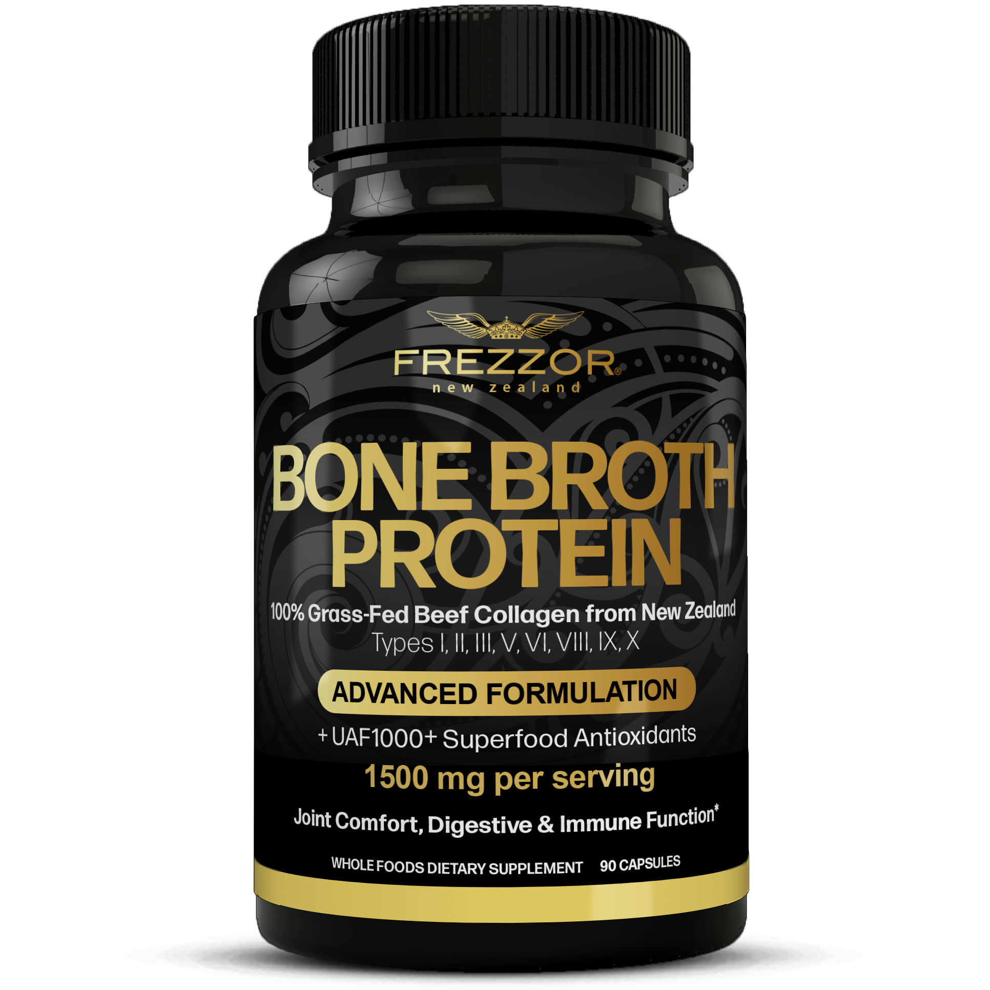 Bone Broth Protein  FREZZOR Bone Broth Protein Capsules | Grass fed protein supplement