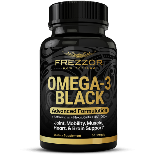 Omega-3 Black 60 FREZZOR Green-lipped mussel oil supplements for joint Health