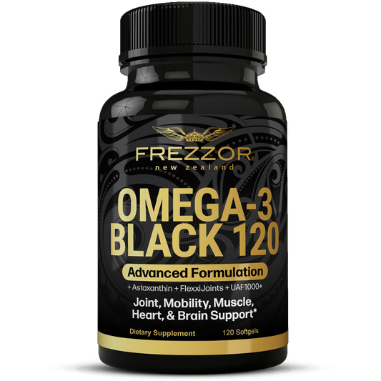 Omega-3 Black 120 FREZZOR Omega 3 green lipped mussel oil for Joint Health | 120 pack