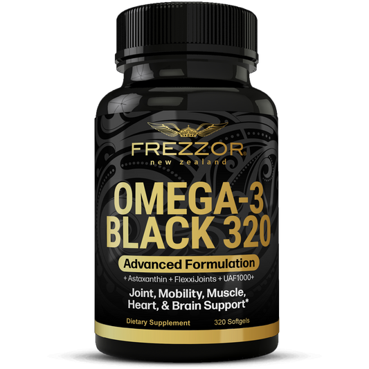 Omega-3 Black 320 FREZZOR Omega 3 green lipped mussel oil for Joint Health | 320 pack