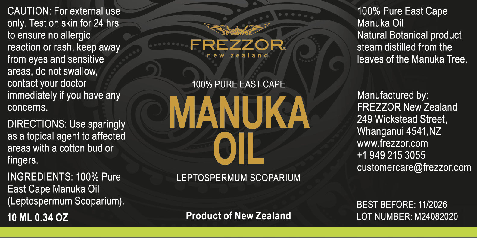 100% Pure Manuka Oil  FREZZOR New Zealand Manuka essential Oil for Skin | FREZZOR Manuka Oil