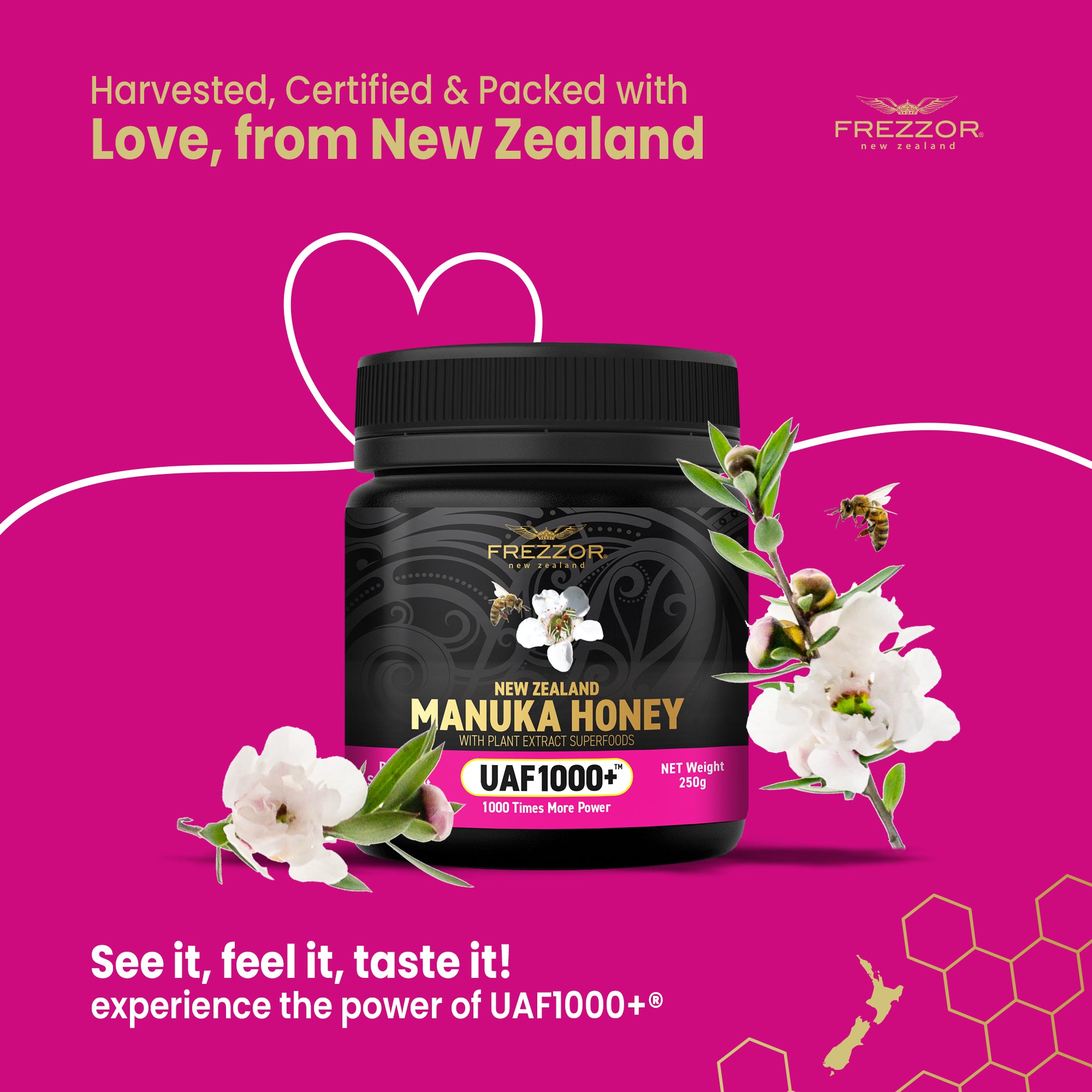 Manuka Honey UAF1000+®  FREZZOR New Zealand Manuka Honey | Antioxidant Superfood Supplement