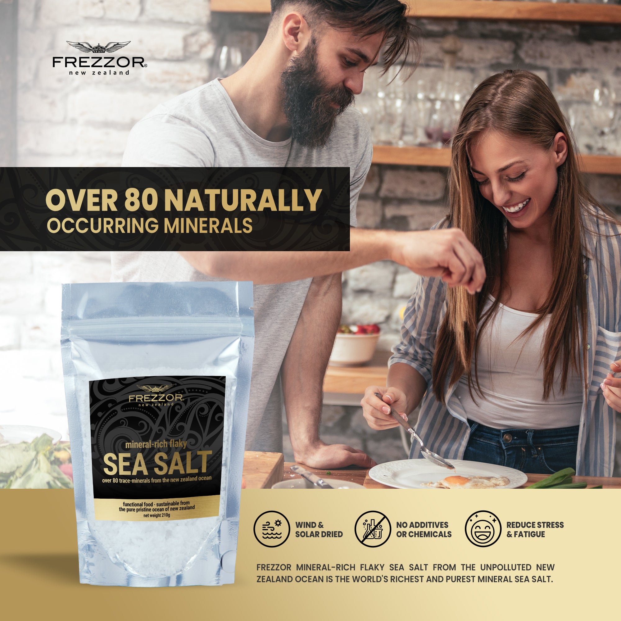 Flaky Sea Salt Pouch  FREZZOR FREZZOR Mineral-Rich Flaky Sea Salt  | NZ Sea Salt Powder