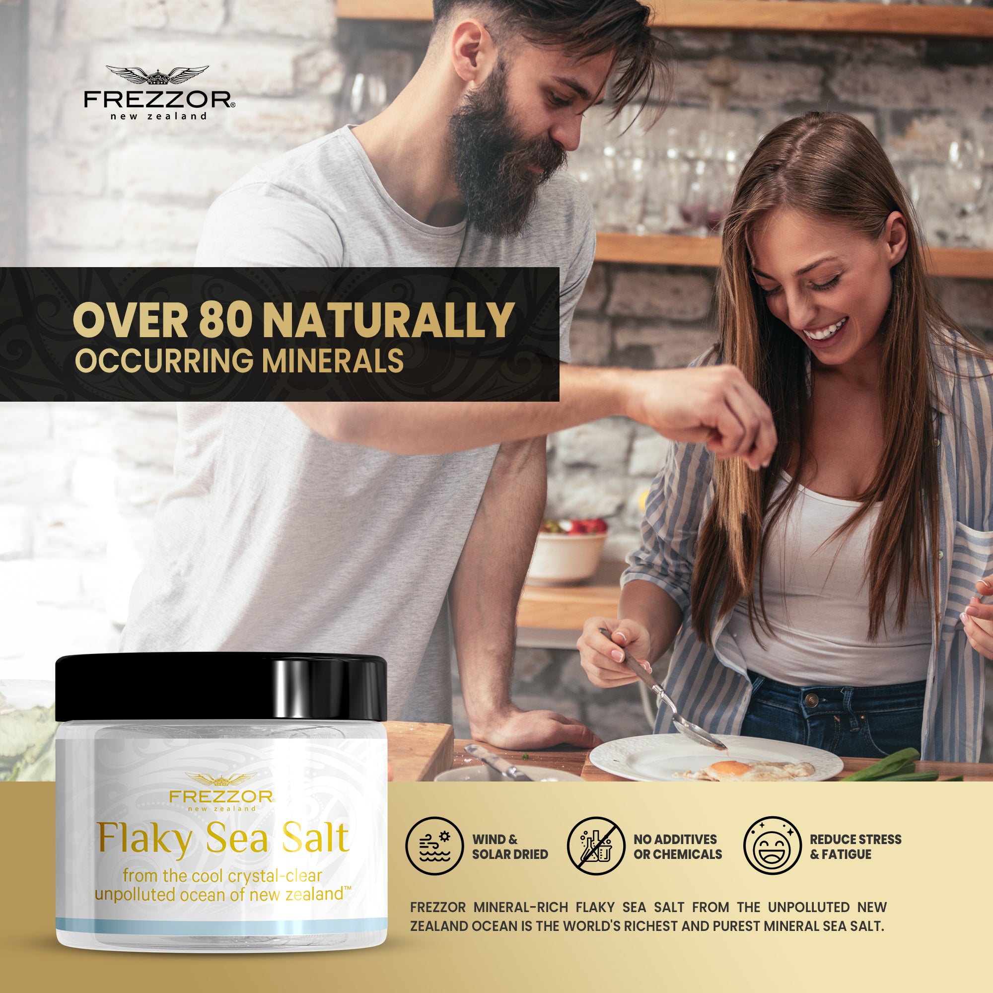 Flaky Sea Salt Jar  FREZZOR FREZZOR Mineral‐Rich Sea Salt Flakes Jar | Natural Sea Salt