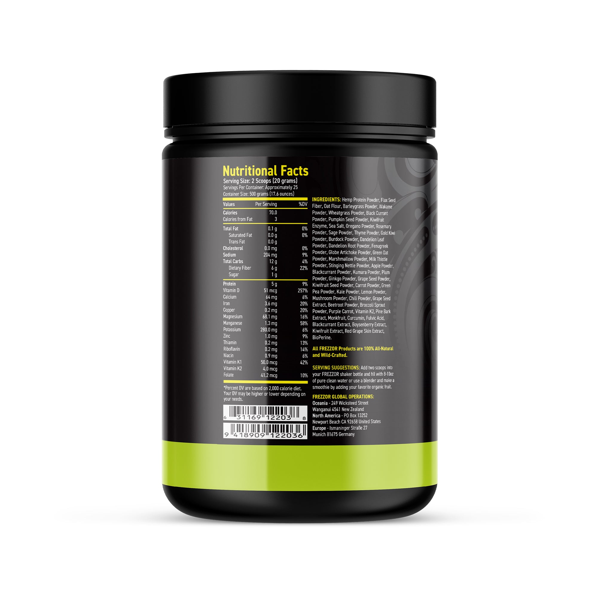 Superfood Powder  FREZZOR Raw NZ superfood protein powder supplements for daily energy