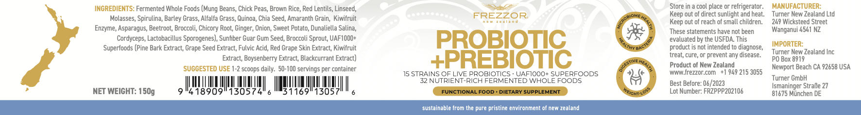 Probiotic +Prebiotic Powder  FREZZOR