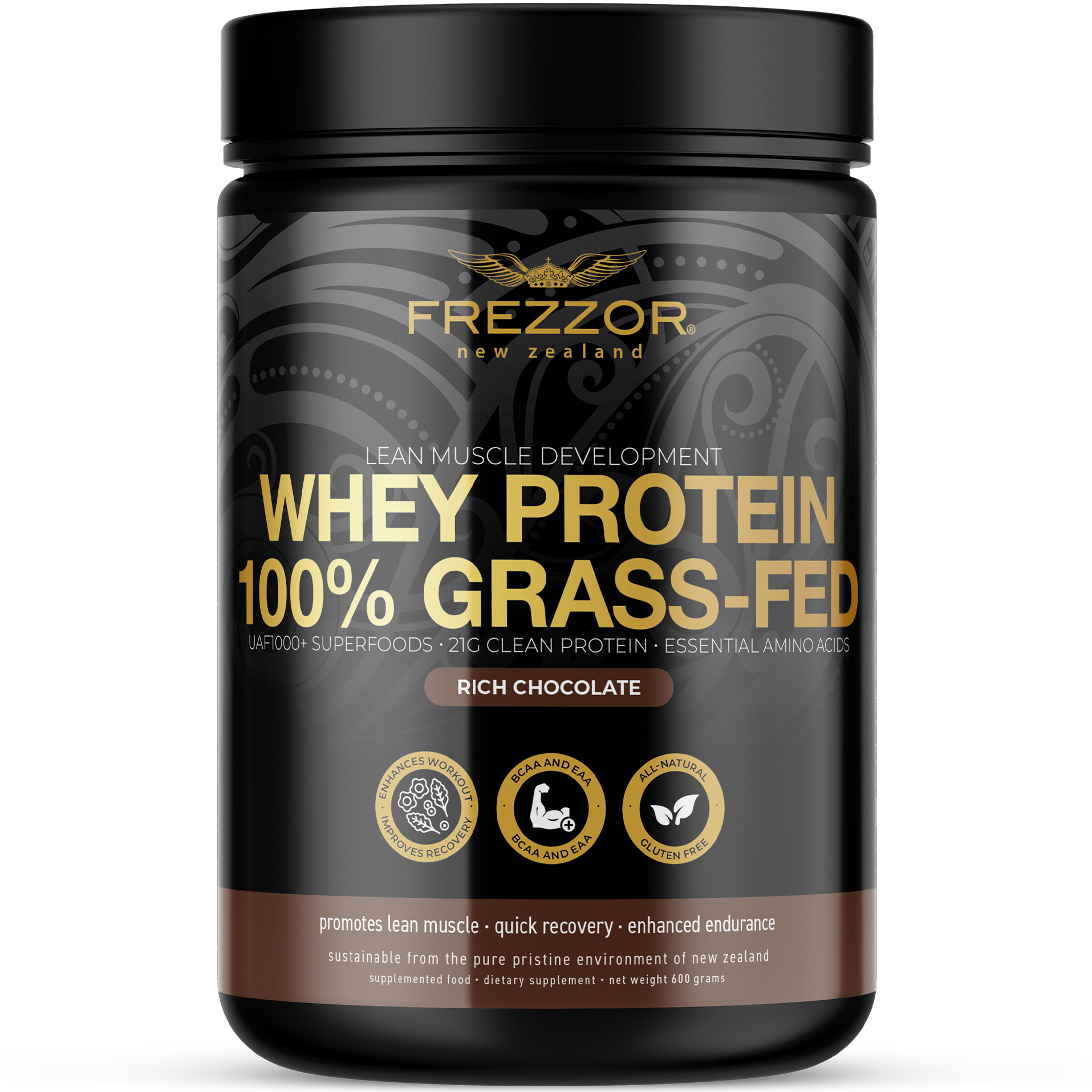 Whey Protein Chocolate Powder  FREZZOR Pure Grass-fed chocolate whey protein powder for weight loss 