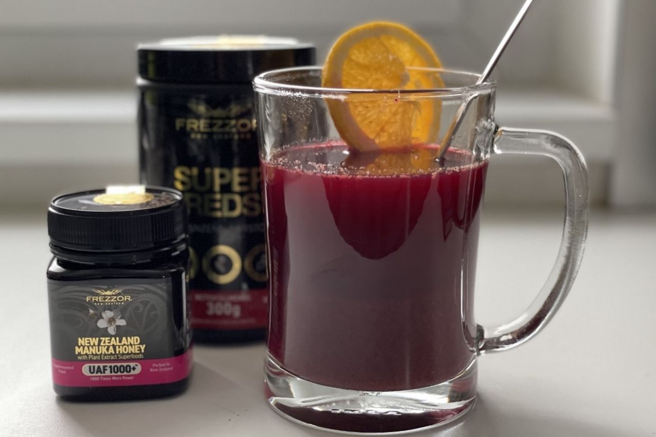 Super reds-manuka honey Christmas punch recipe