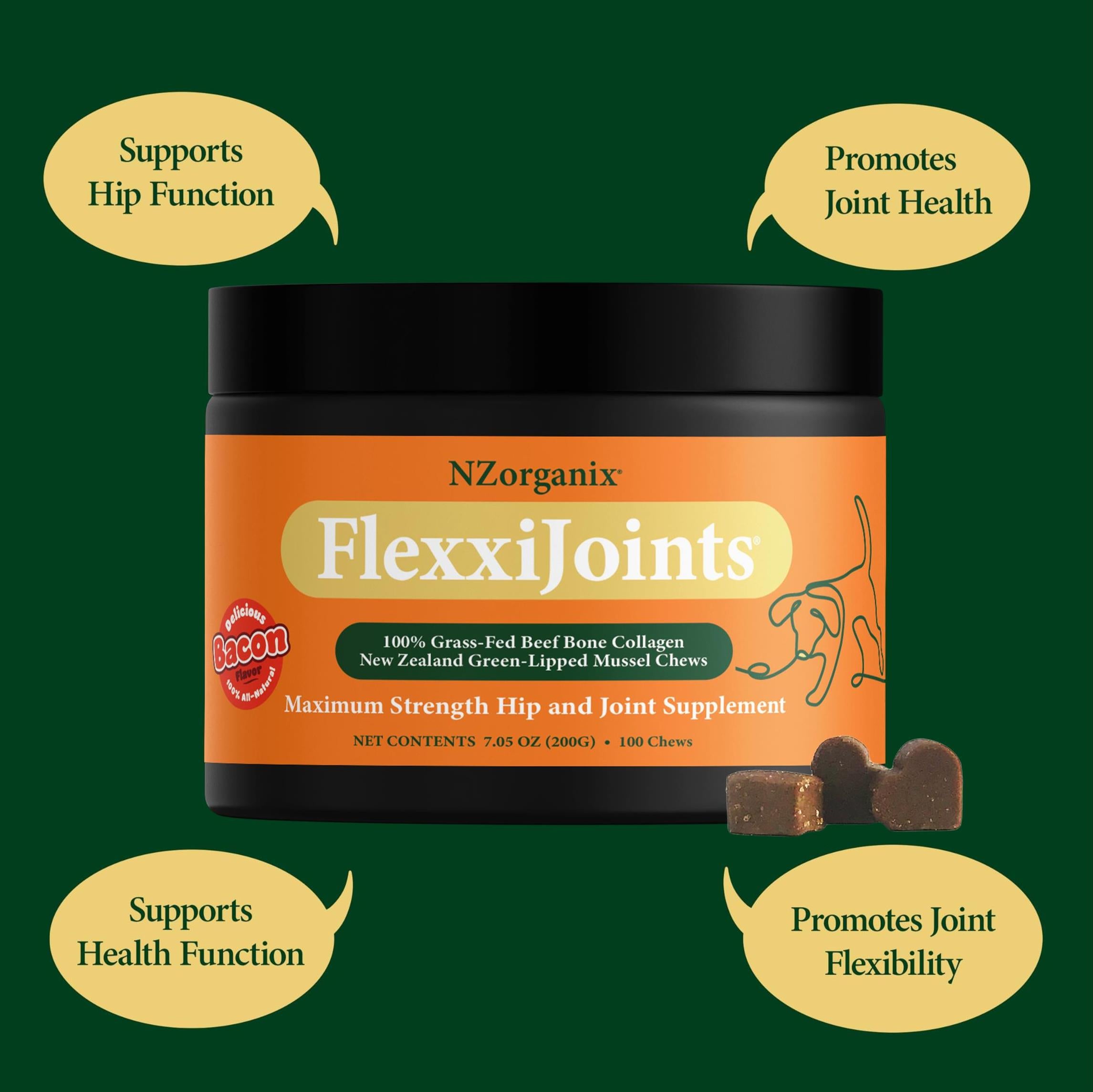NZOrganix Green-Lipped Mussel + 100% Grass-Fed Beef Bone Collagen
