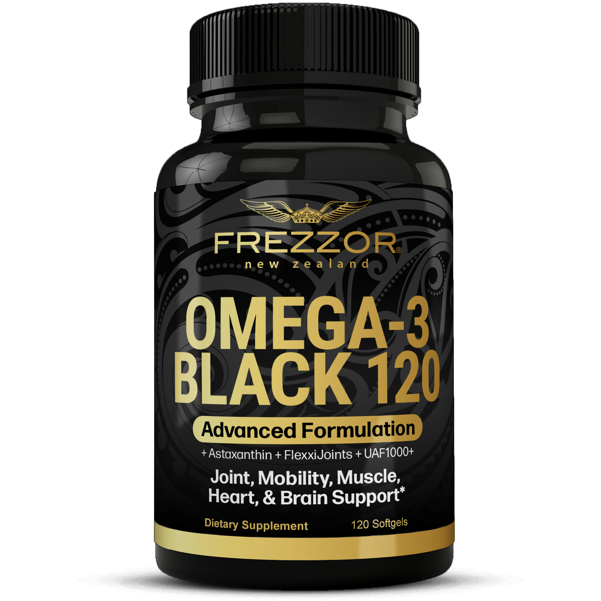 Omega-3 Black 120  FREZZOR Omega 3 green lipped mussel oil for Joint Health | 120 pack