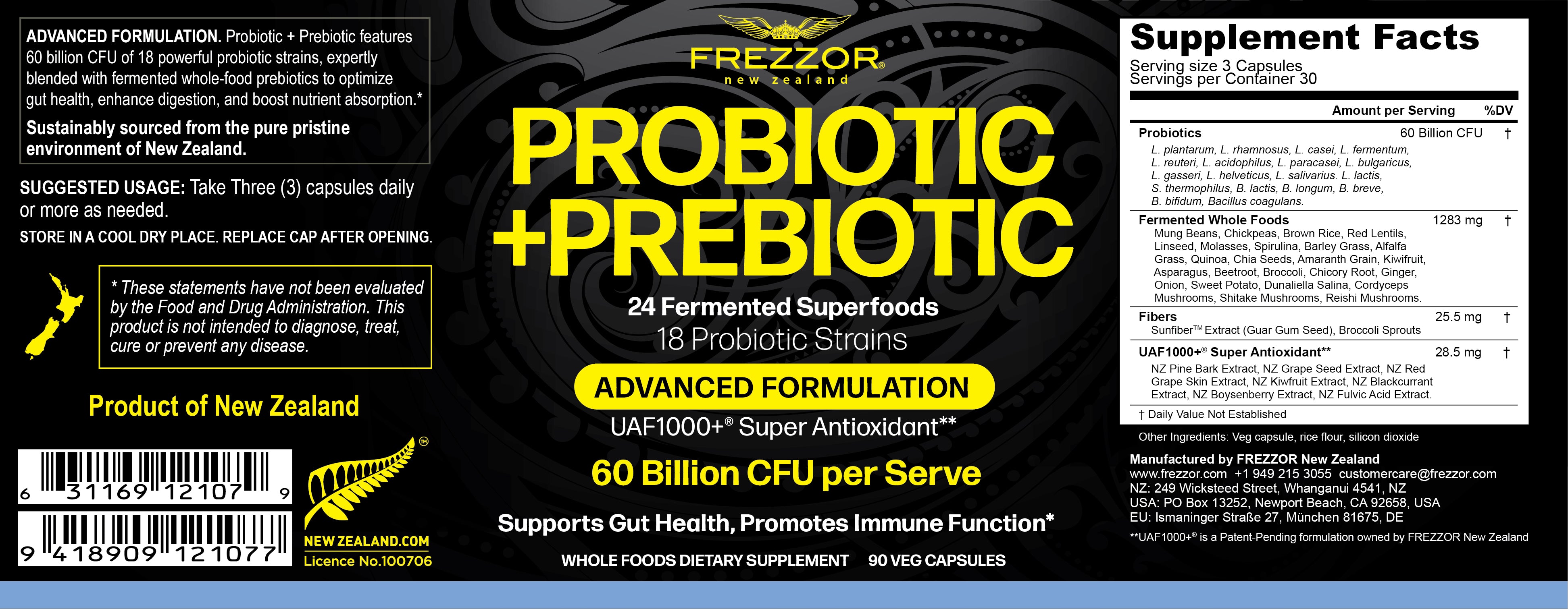FREZZOR Probiotic+Preboiotic 90 Capsules