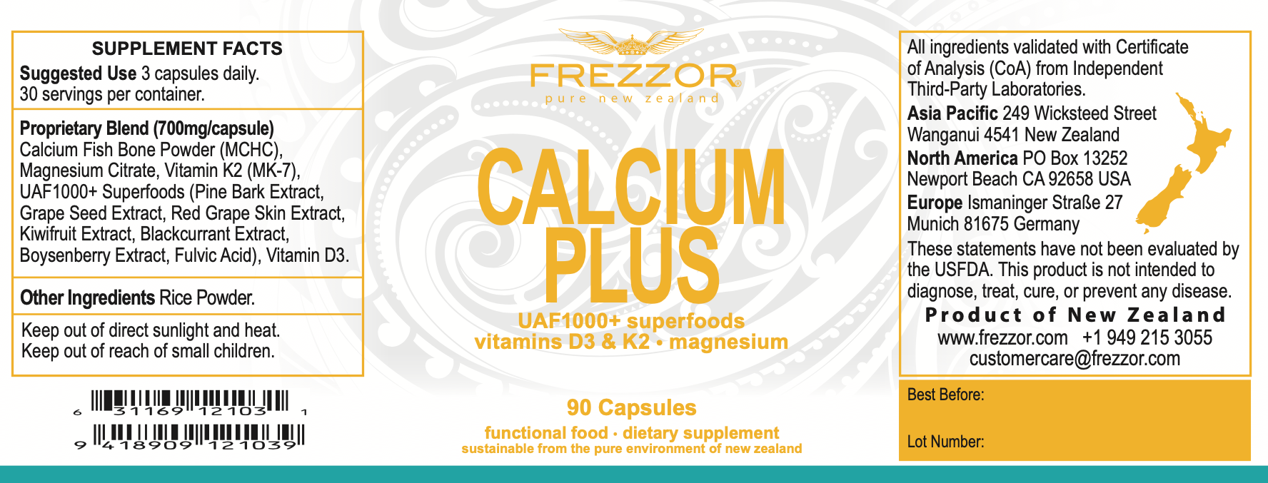 Calcium Plus  FREZZOR Fish bone powder supplement | marine calcium supplement for joint 