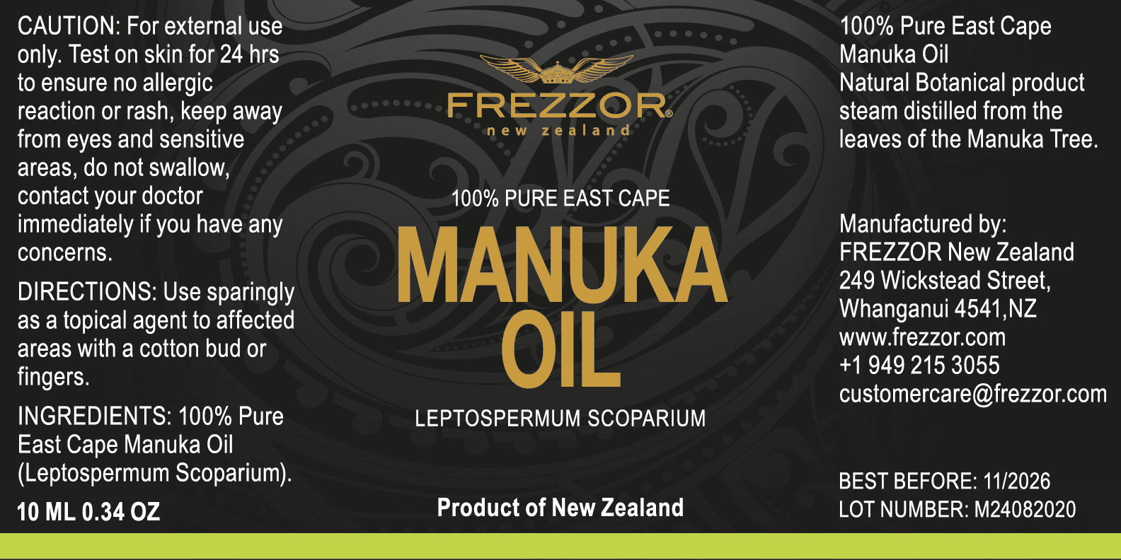 100% Pure Manuka Oil  FREZZOR New Zealand Manuka essential Oil for Skin | FREZZOR Manuka Oil 