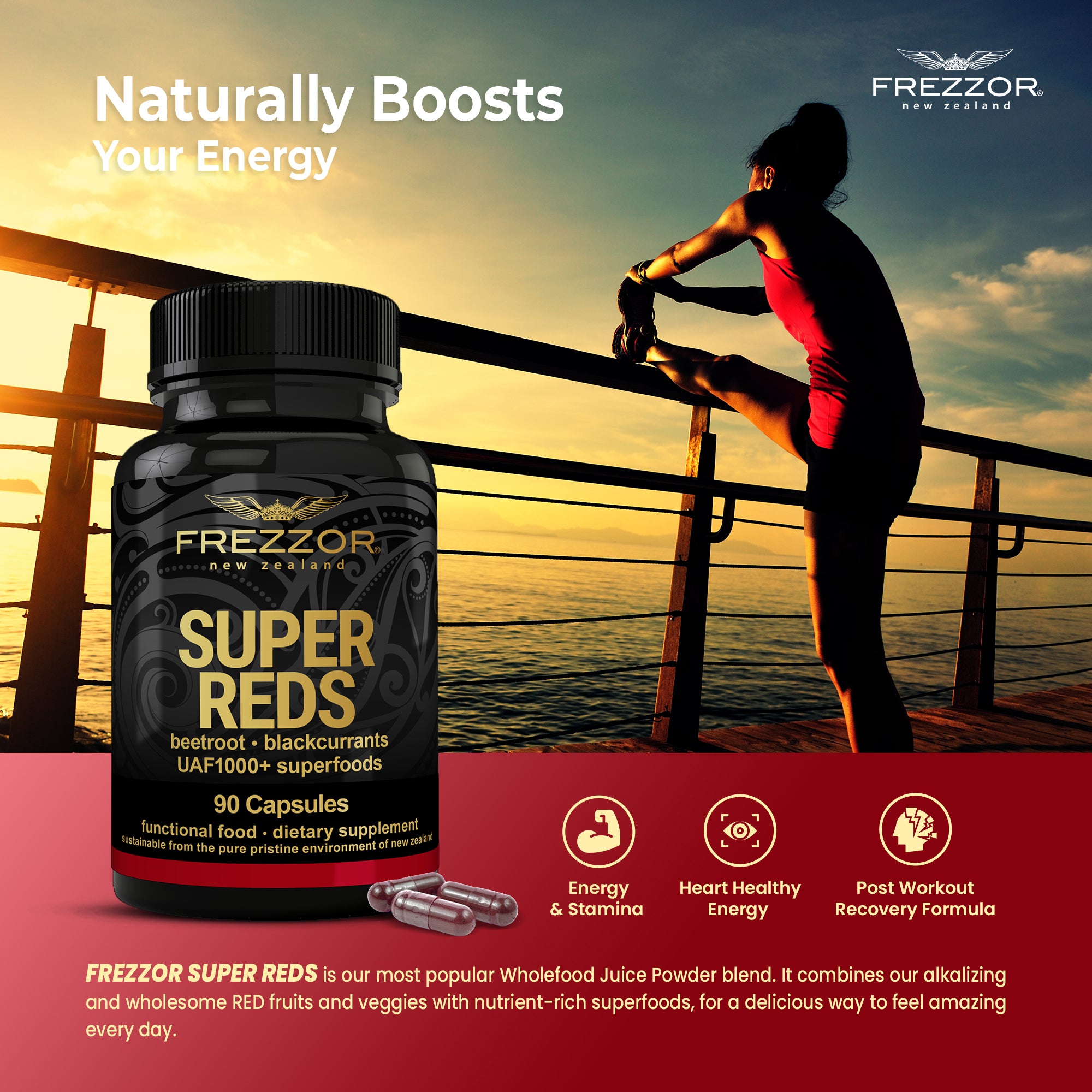 Super Reds  FREZZOR Organic Super Reds Capsules | Beetroot Superfoods Supplement 