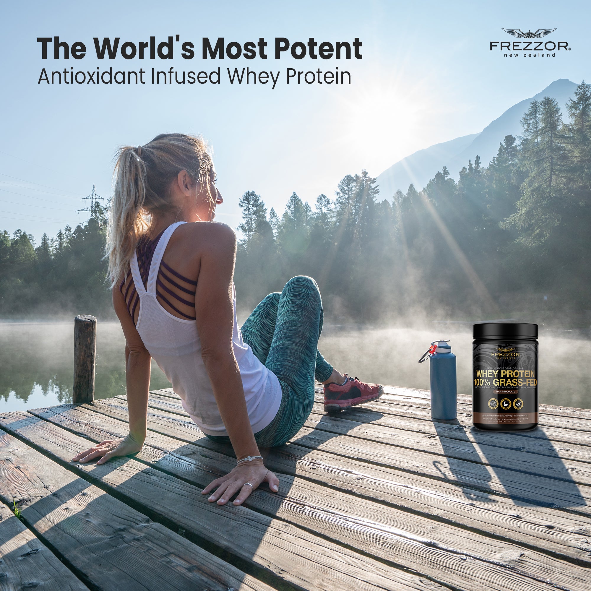 Whey Protein Chocolate Powder  FREZZOR Pure Grass-fed chocolate whey protein powder for weight loss 