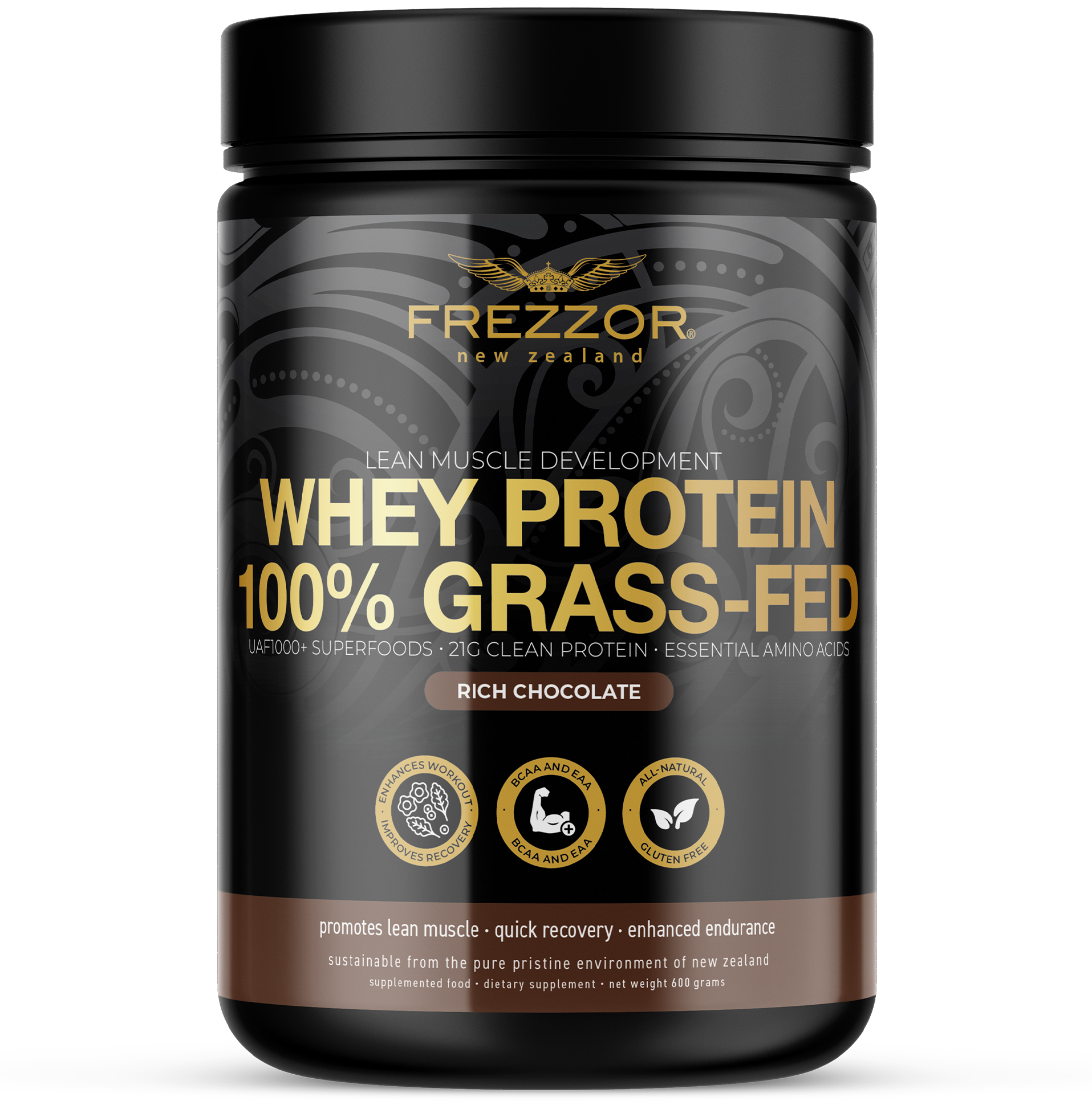 Whey Protein Chocolate Powder  FREZZOR Pure Grass-fed chocolate whey protein powder for weight loss 